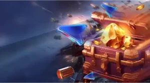 Изображение енота в космическом скафандре с подарочной коробкой, рекламирующего еженедельный бонус в Казино Бонсай на игривом космическом фоне.